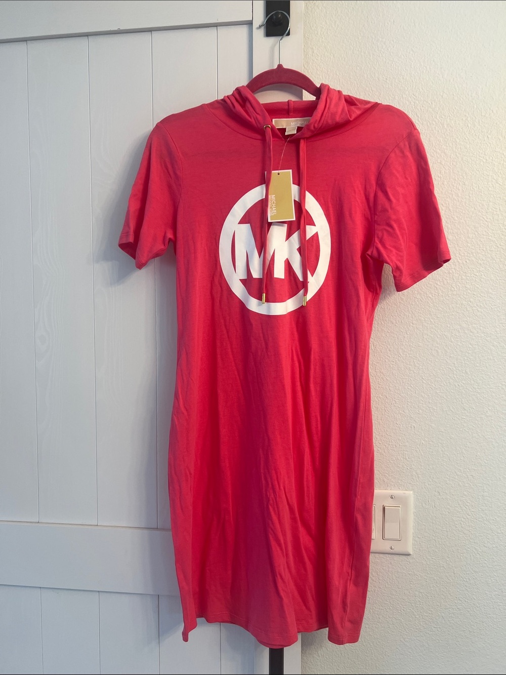 NWT Michael Kors Circle Logo Short-Sleeve Hoodie Dress
